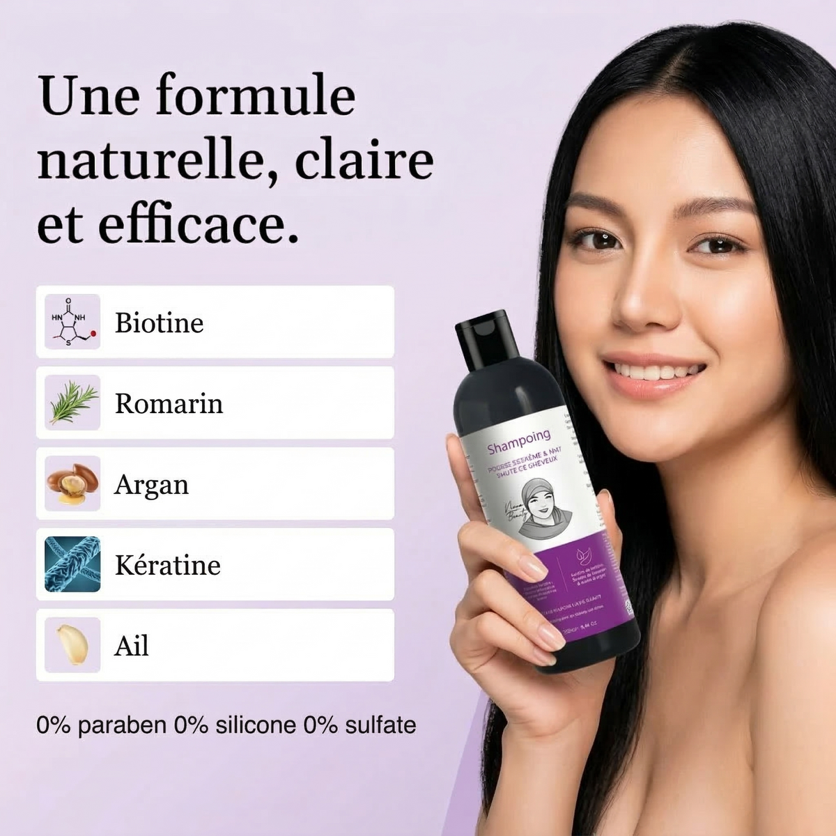 Shampoing Pousse Extrême & Anti Chute de Cheveux - 0% sulfate 0% paraben 0% silicone - 250ml - PRE COMMANDE