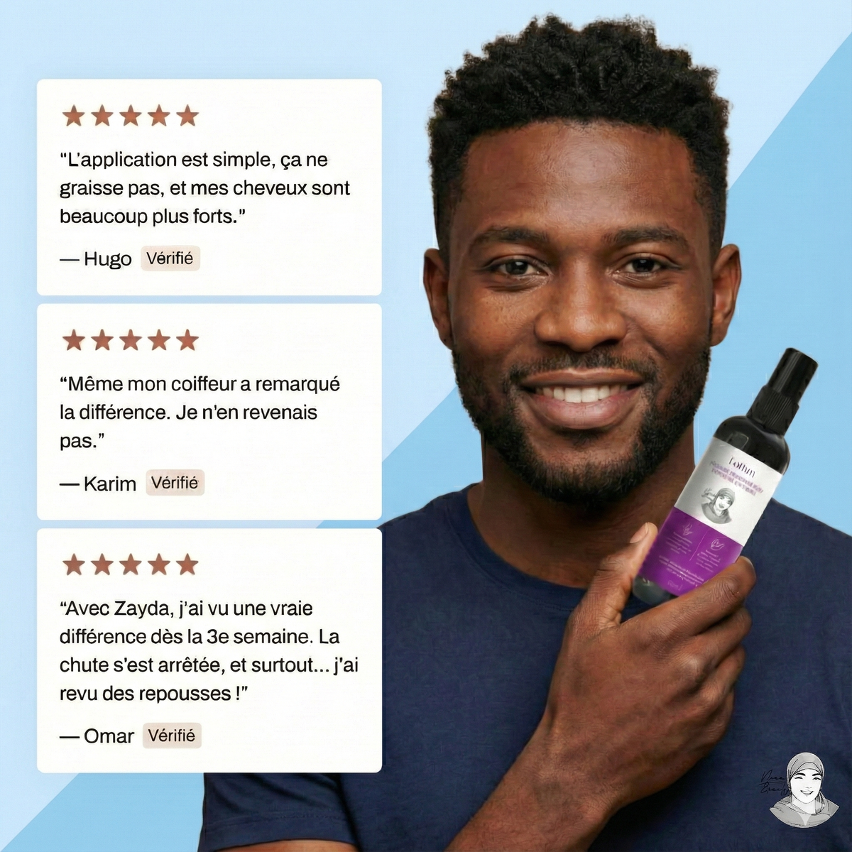 Lotion Pousse Extrême & Anti Chute de Cheveux - 100 ml - Sans Rinçage - Homme - PRE COMMANDE